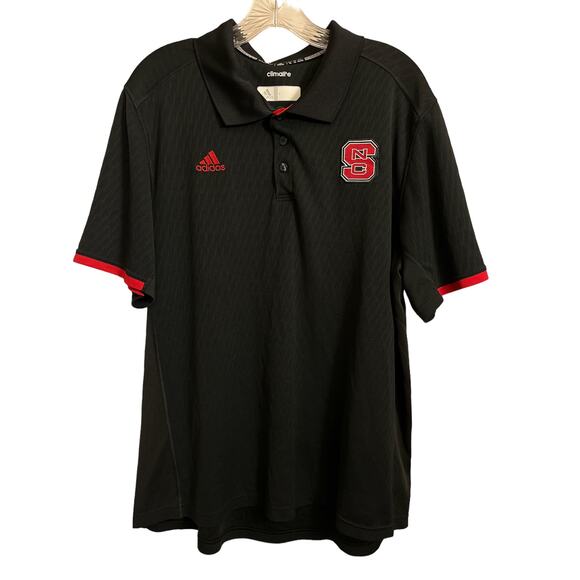 Addidas North Carolina State Short Sleeve Print Polo Shirt - Picture 1 of 8
